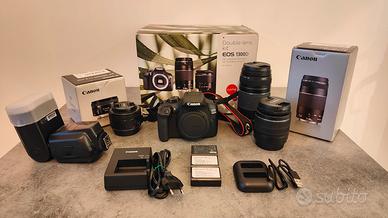 Canon EOS 1300d  con 18-55mm, 50mm, 75-300mm