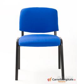 Sedia Imbottita Impilabile in Tessuto BLU