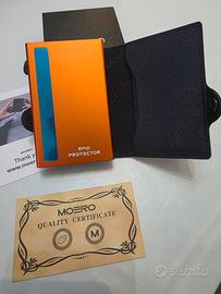 portafoglio moero saffiano blue navy zip int aranc
