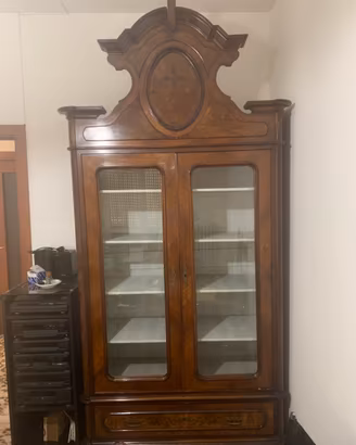 Vetrina Libreria Antica Fine '800 in Noce