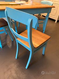Tavolo turchese pregiato + 4 sedie