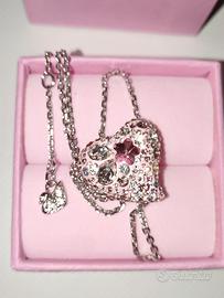 Collana Swarovski cuore rosa impreziosito 