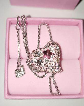 Collana Swarovski cuore rosa impreziosito 