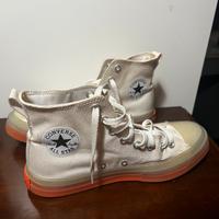 Converse All Star alte bianche/arancioni