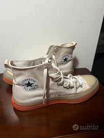 Converse All Star alte bianche/arancioni