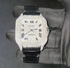 orologio cartier santos moissanite VVS
