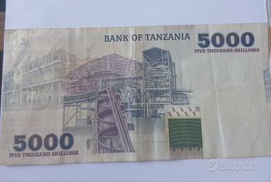 banconota Tanzania 5000 scellini