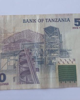 banconota Tanzania 5000 scellini