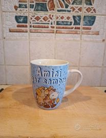 Tazza mug azzurra "Amici per sempre" con mucchette