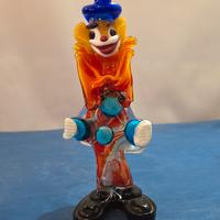 Pagliaccio Scultura in Vetro di Murano Vintage 
