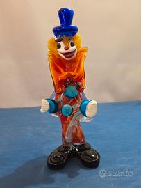 Pagliaccio Scultura in Vetro di Murano Vintage 