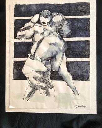 Disegno Originale Pugili Boxe