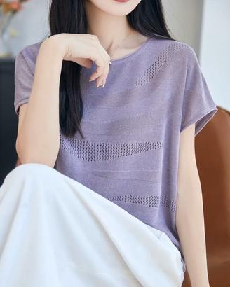 T-shirt donna viola