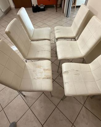 Sedie in pelle piu sgabelli