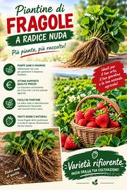 Piantine di fragole radice nuda