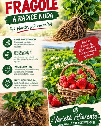 Piantine di fragole radice nuda