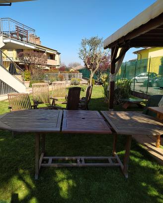 tavolo e sedie da giardino per terrazzi e gazzebi