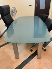 Tavolo riunioni in vetro satinato 200x105 cm – 8 p