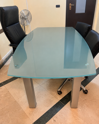 Tavolo riunioni in vetro satinato 200x105 cm – 8 p