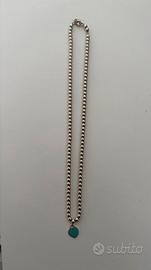 Collana Bead Heart Tag Tiffany Blue® in argento