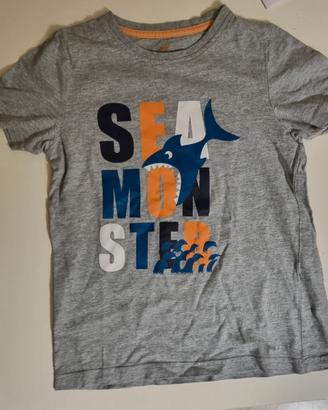 T-Shirt Maglietta Bambino 2 Anni Taglia 92 Sea Mon