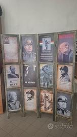 separe' paravento storico in legno mussolini