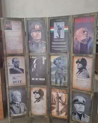 separe' paravento storico in legno mussolini
