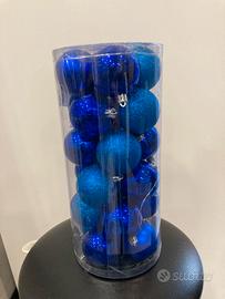 Palle di Natale per albero blu 24 pezzi NUOVE