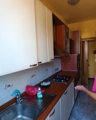 Cucina lineare in legno usata