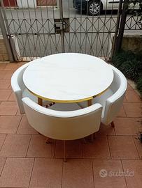 Set tavolo e 4 sedie moderni (salvaspazio)