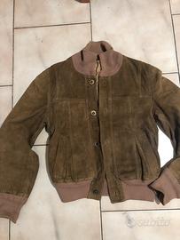 Giacca vintage camoscio marrone