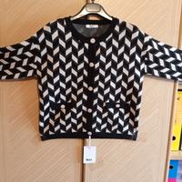 Maglia/Cardigan Donna fantasia nero/bianco/lurex