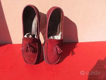 Mocassini camoscio rossi
