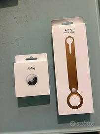 Airtag air tag apple gps + custodia leather loop