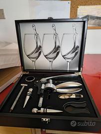 Set accessori vino completo con cavatappi a leva –