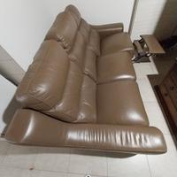  Divano 3 Posti in VERA PELLE con 2 Sedute Relax 