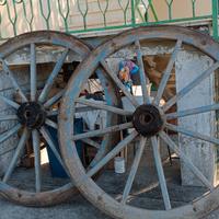 ruote in legno carro agricolo