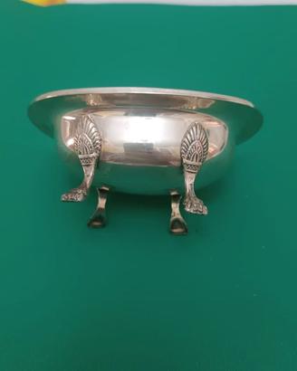 argento 800 ciotola ovale anni 50-60