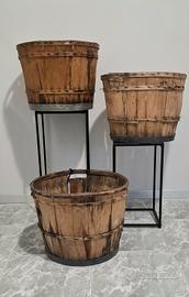 cesti contenitori in legno per damigiane