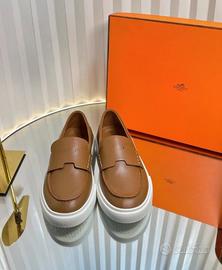 Mocassini Hermès in pelle di vacchetta