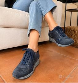 Scarpe blu donna vera pelle Made in Italy – n. 38