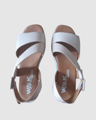 Melluso Sandalo Donna Comodo Incrocio in Pelle Bei