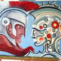 Quadri moderni lotto 5 quadri a tema Sanniti