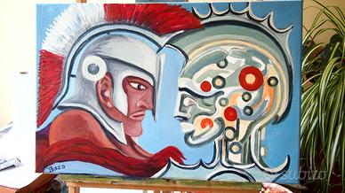 Quadri moderni lotto 5 quadri a tema Sanniti