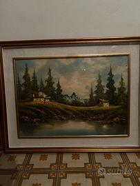 Quadro paesaggio firmato L.Zanelli, cornice oro