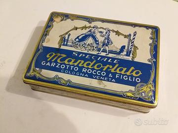 Scatola latta Vintage mandorlato 