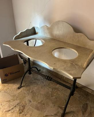 Lavabo consolle in marmo e ghisa d’epoca