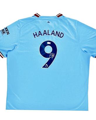 Erling Haaland firma maglia M. City Coa Beckett 