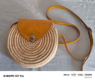 borsa estiva paglia e pelle