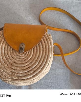 borsa estiva paglia e pelle